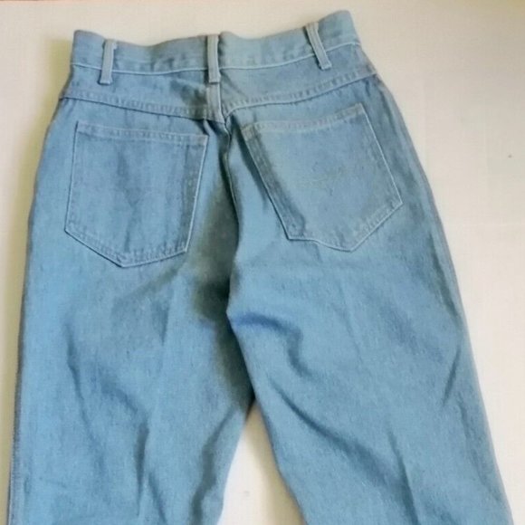 Vintage Golden Star Embroidered High Rise Jeans Women Sz 8 Made in USA Waist 27" - Picture 3 of 4